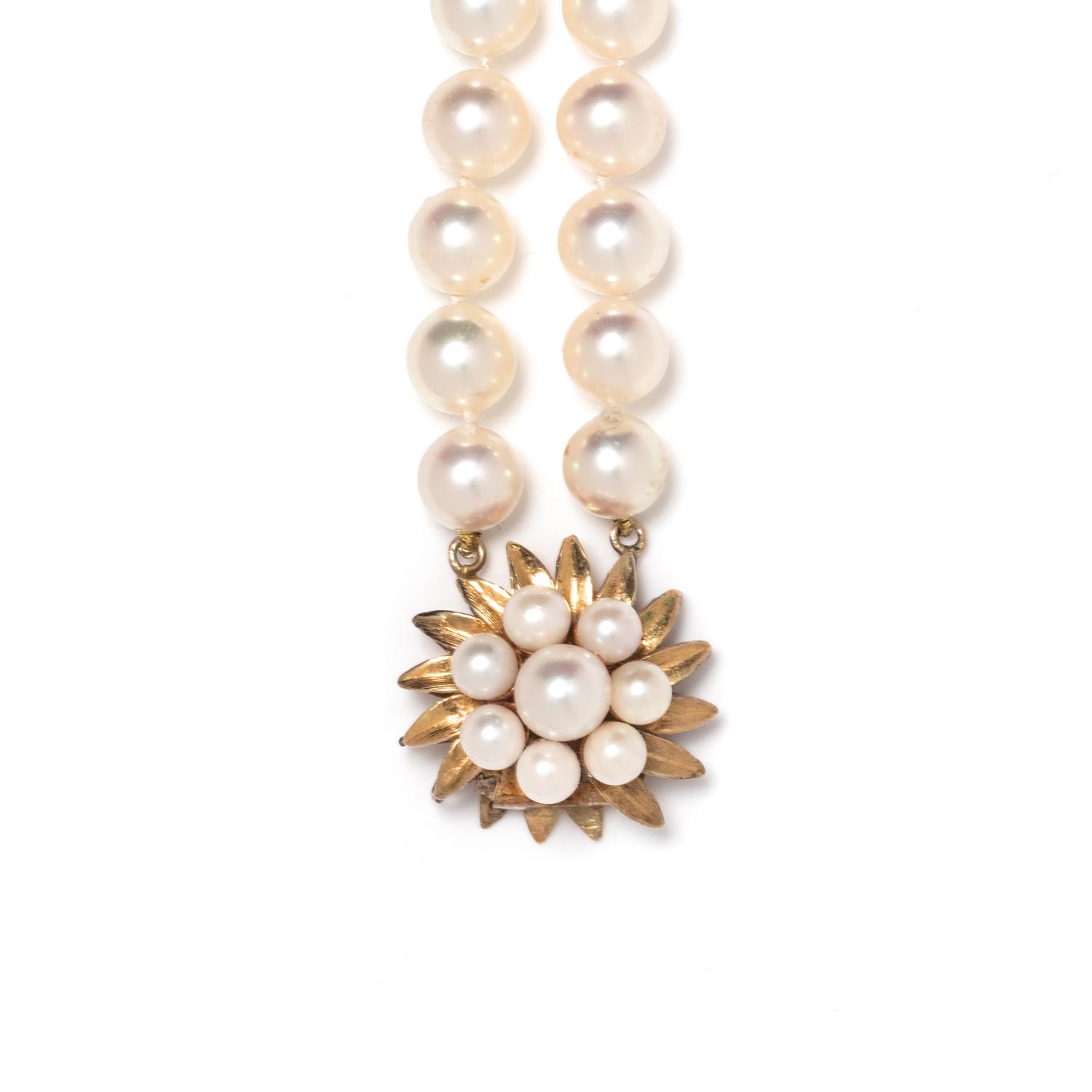 DOUBLE STRAND CULTURED PEARL NECKLACE