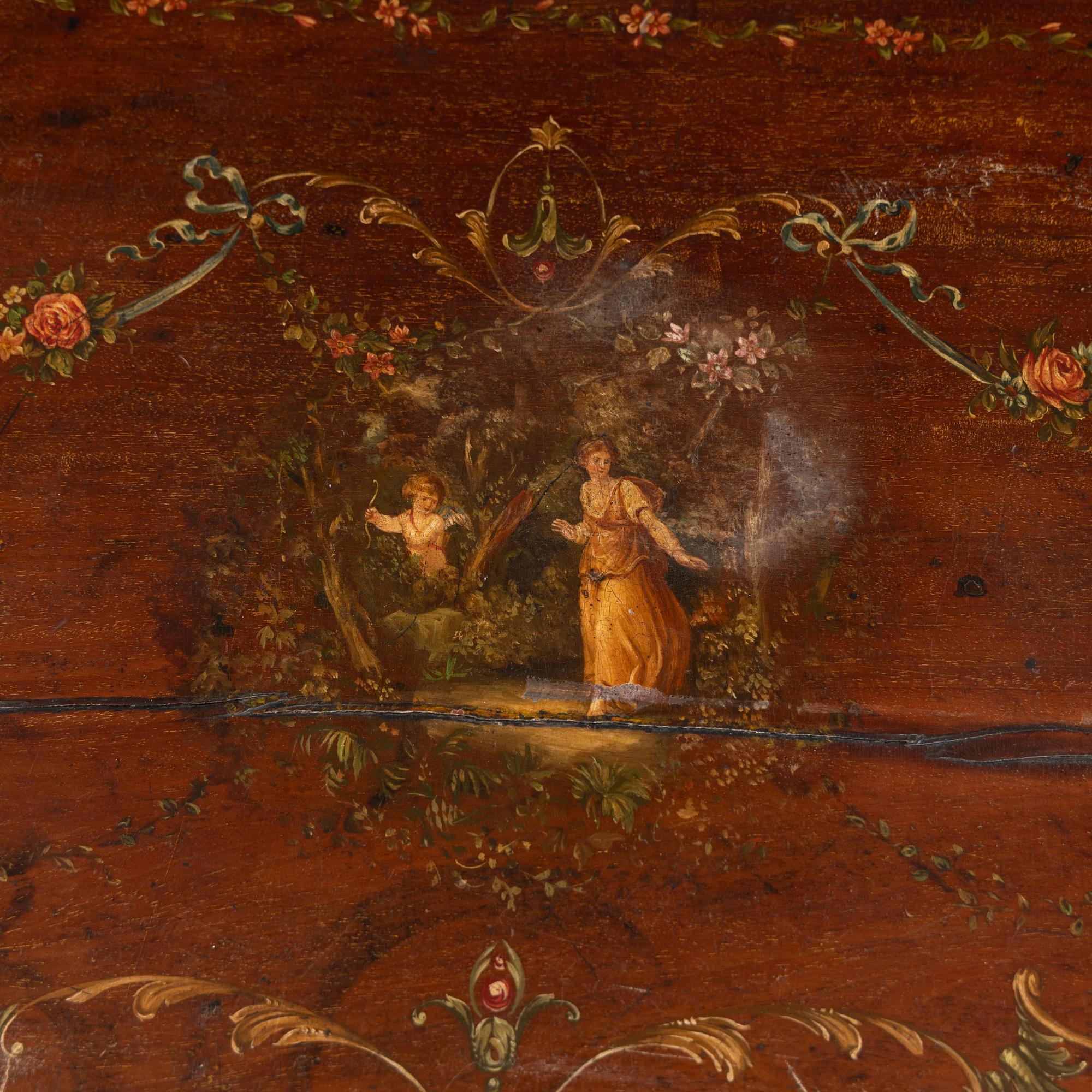 An English Painted Satinwood Game Table