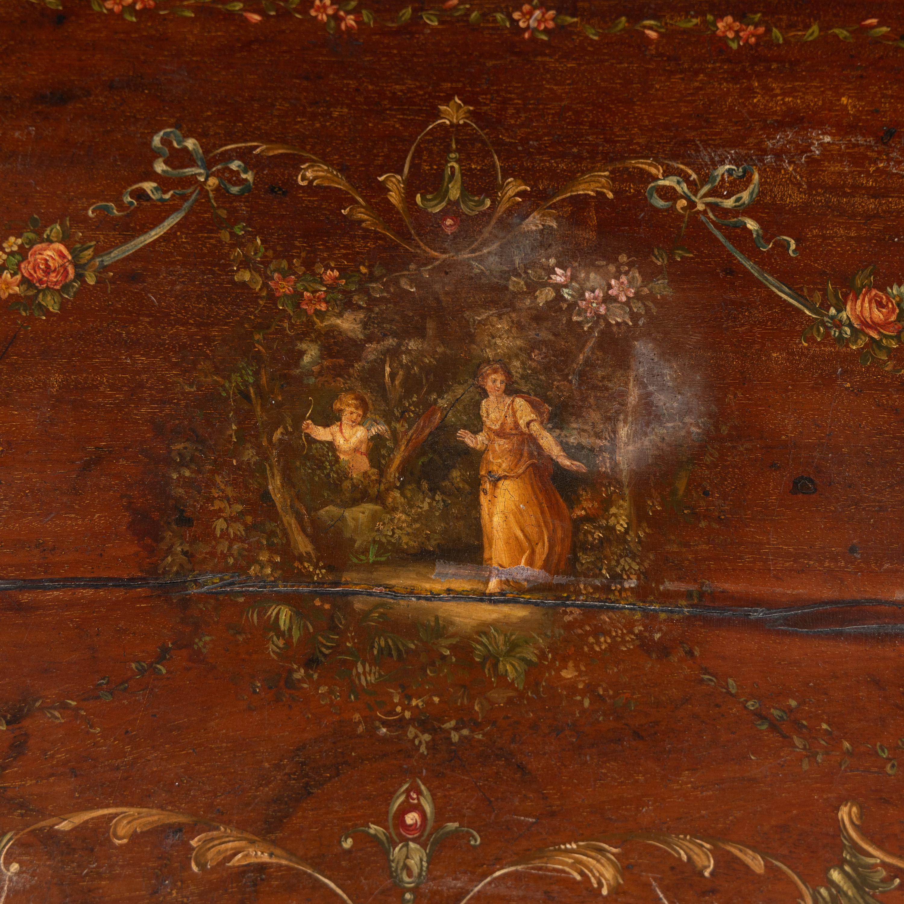 An English Painted Satinwood Game Table
