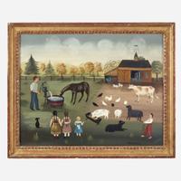 Martha Cahoon (1905-1999) Farm Scene