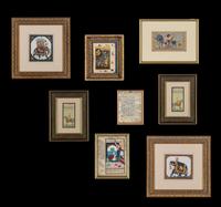 Seven Indian Miniature Paintings