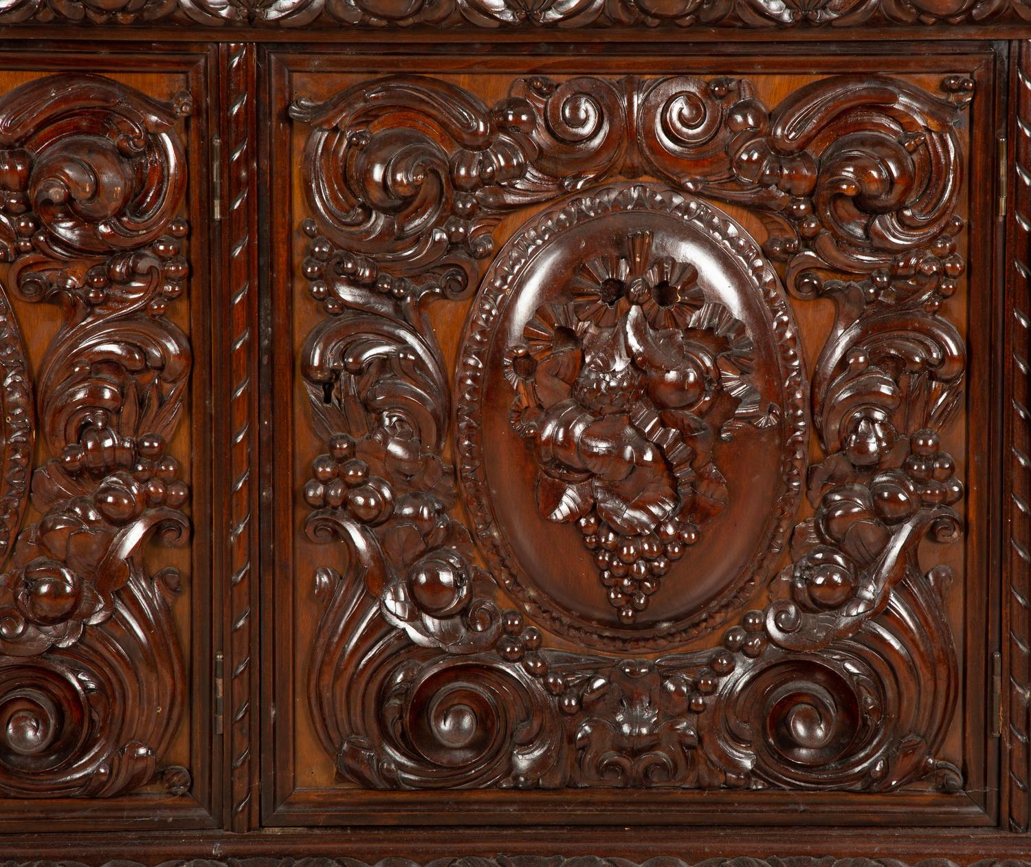 An Austro-Hungarian Carved Mahogany Sideboard — Early 20th Century