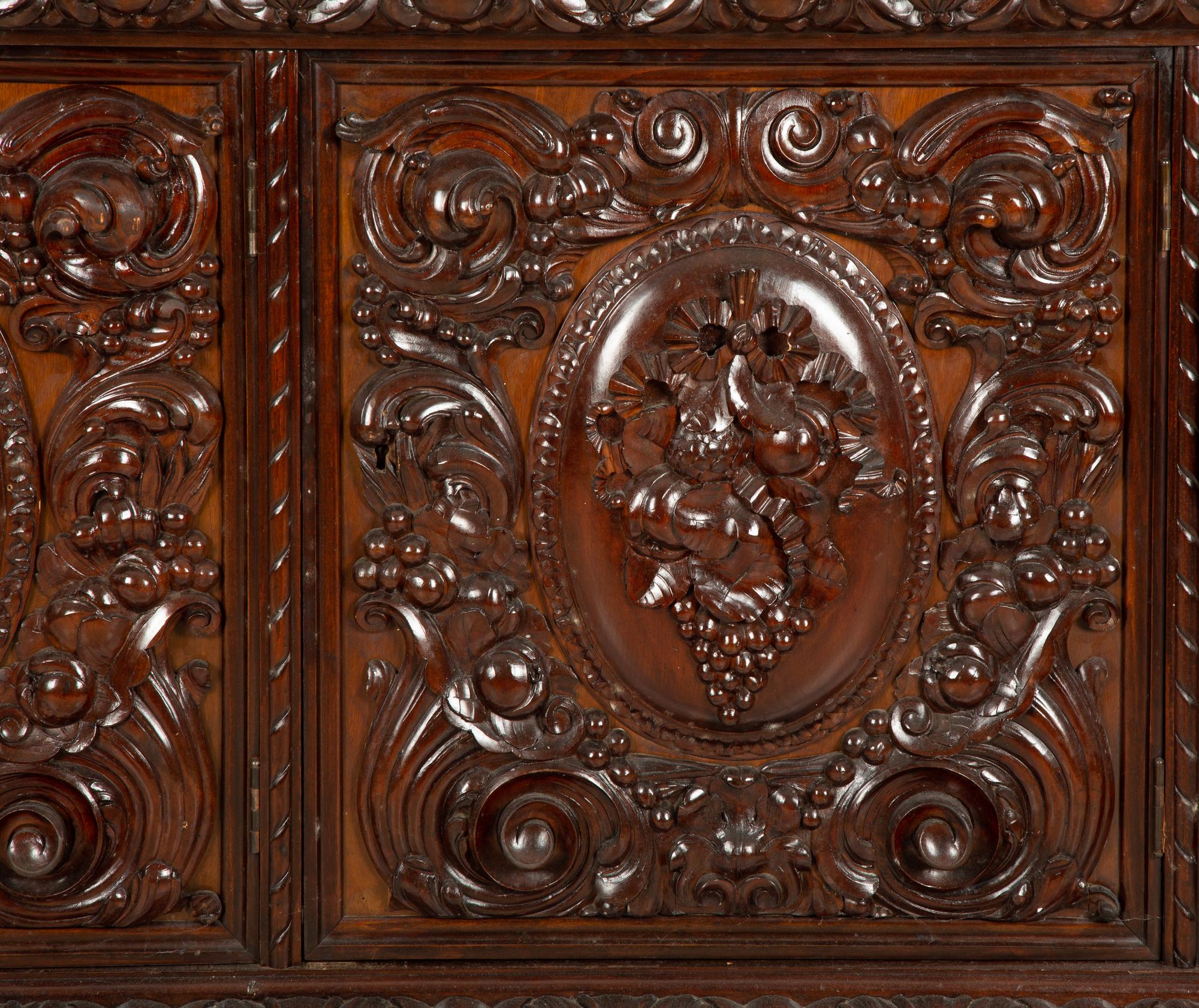 An Austro-Hungarian Carved Mahogany Sideboard — Early 20th Century