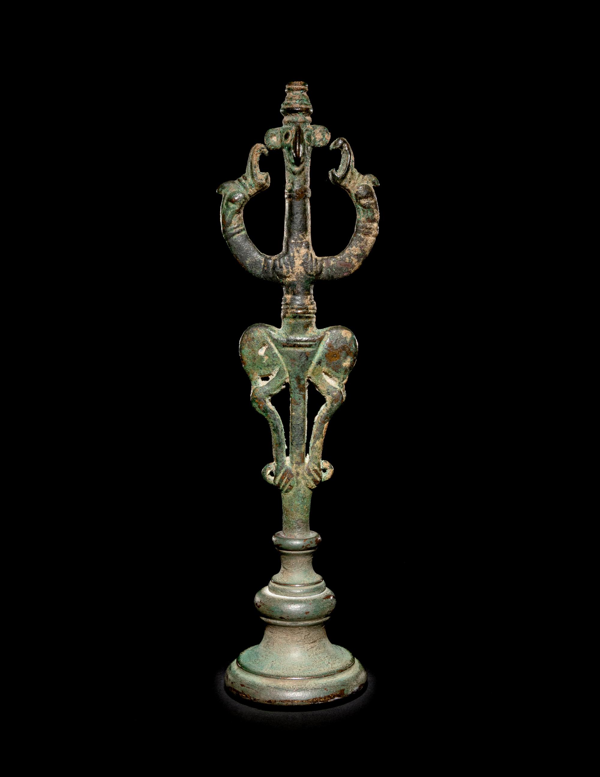 A Luristan Bronze Standard Finial with the Master of the Animals