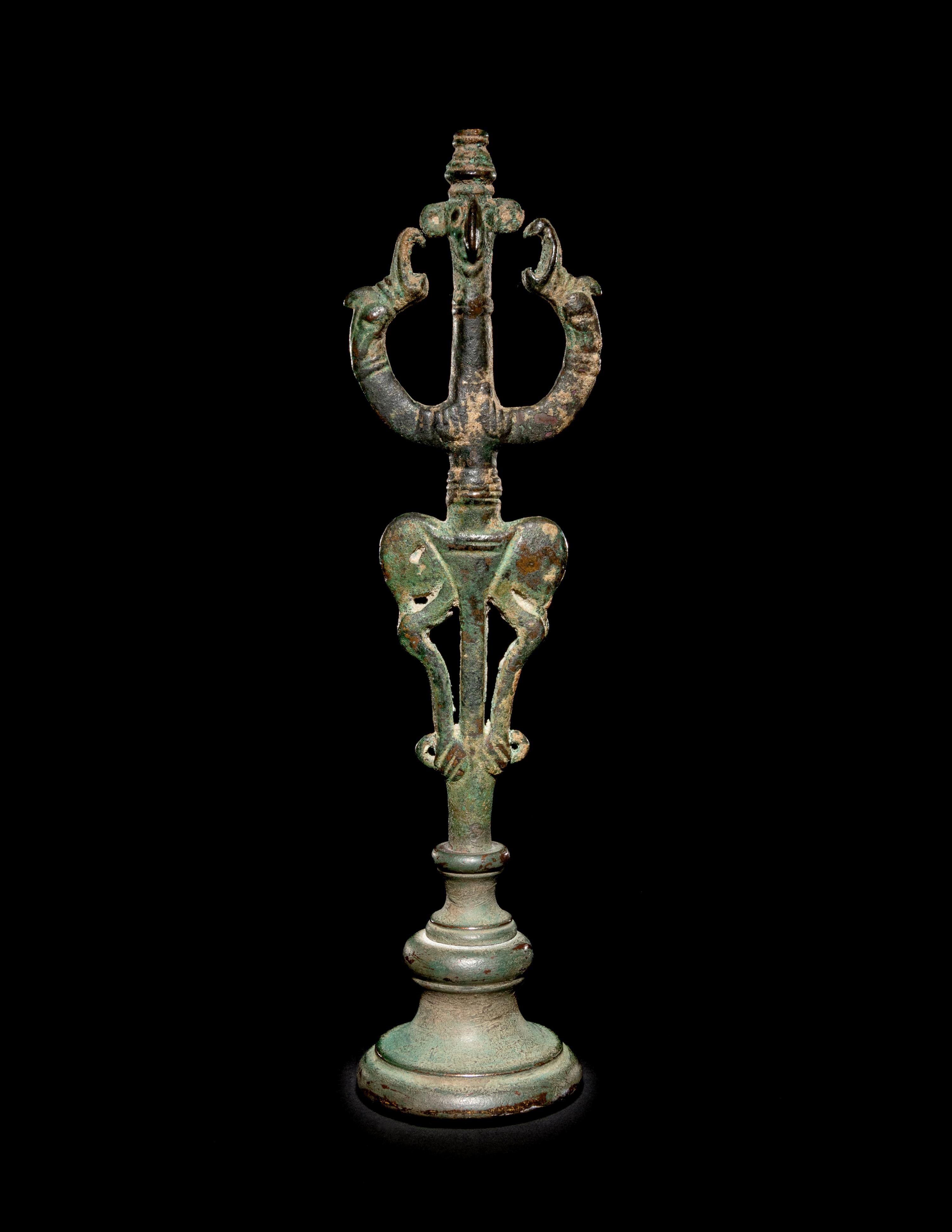 A Luristan Bronze Standard Finial with the Master of the Animals