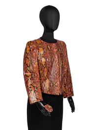 Chanel Pink Python Jacket & Python Camellia Pin, 2000