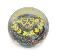 An Antique American Motto Frit Paperweight Diameter 3 1/2 inches