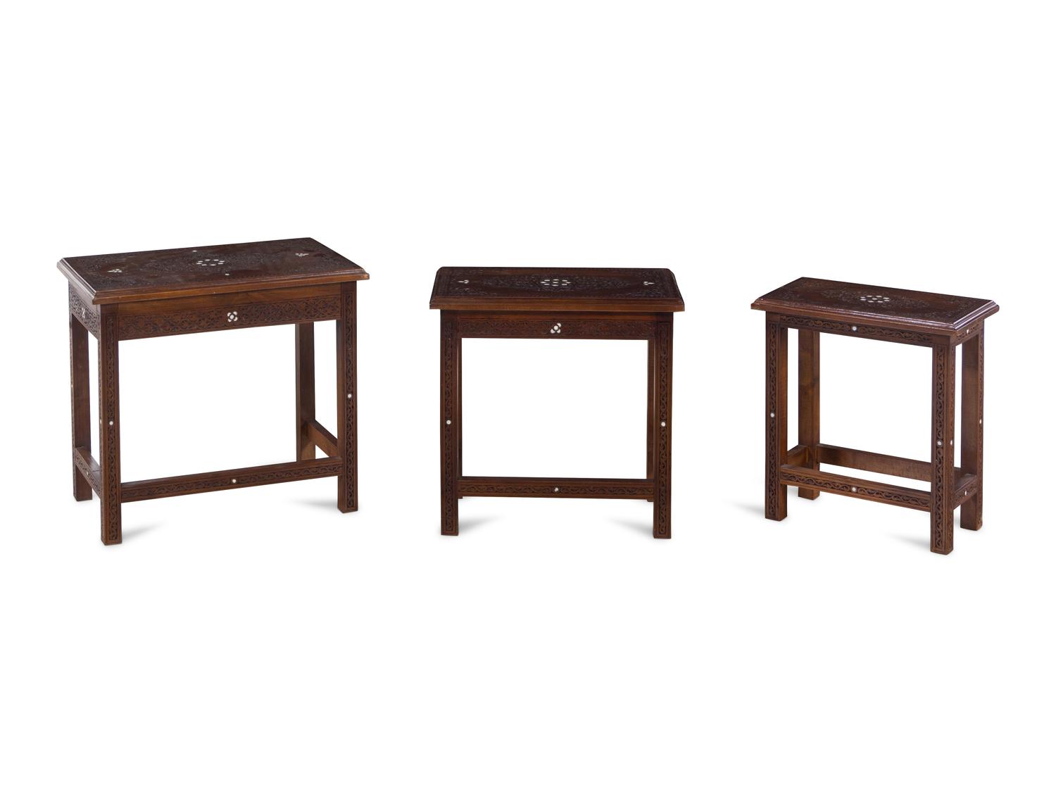 A Set of Syrian Walnut Nesting Tables