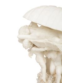 La Perla, a Carved Alabaster Figural Lamp
