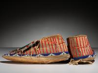 Sioux Quilled Buffalo Hide Moccasins