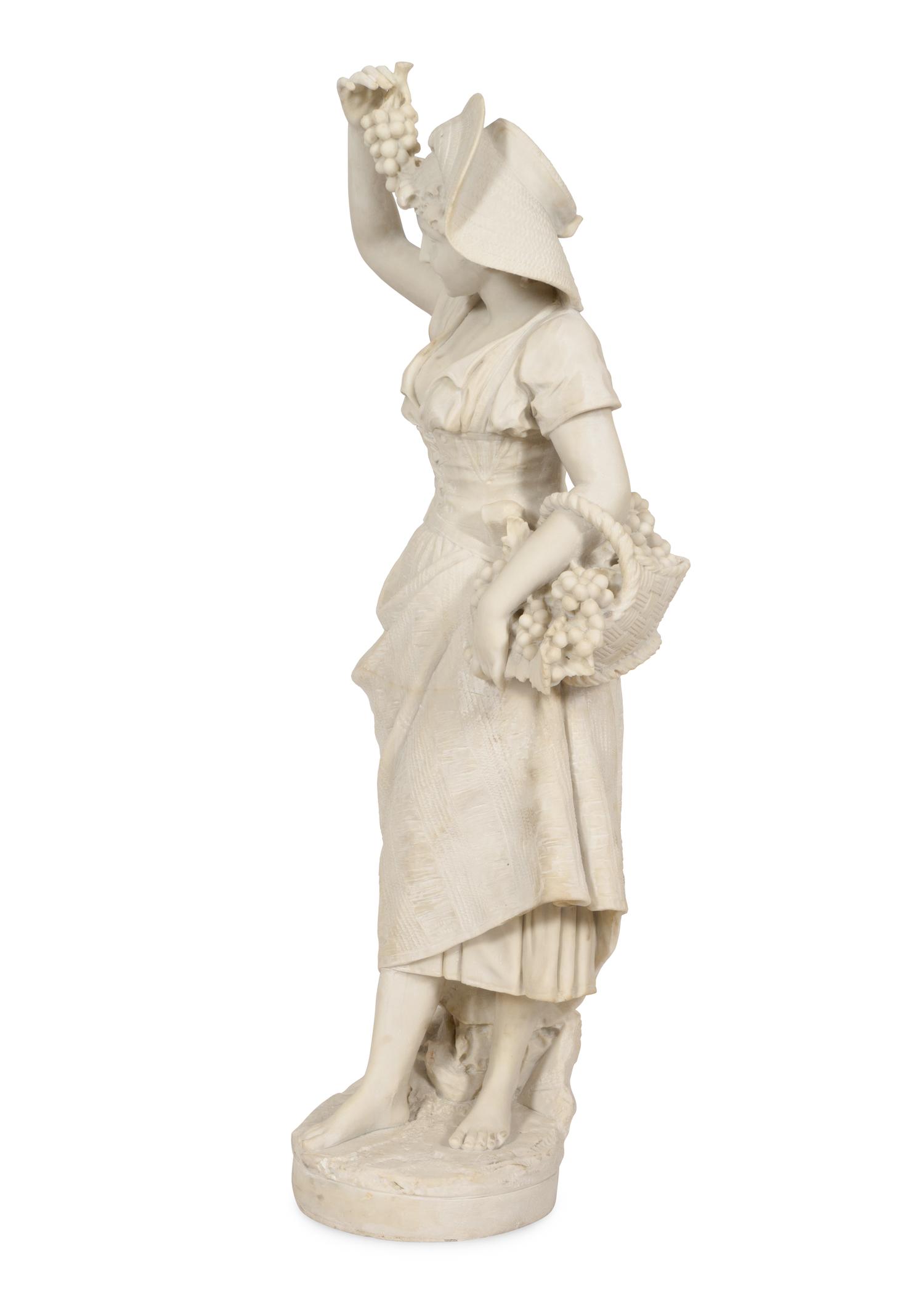 An Italian Alabaster Figure of a Young Woman