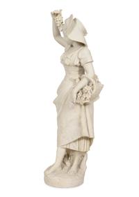 An Italian Alabaster Figure of a Young Woman