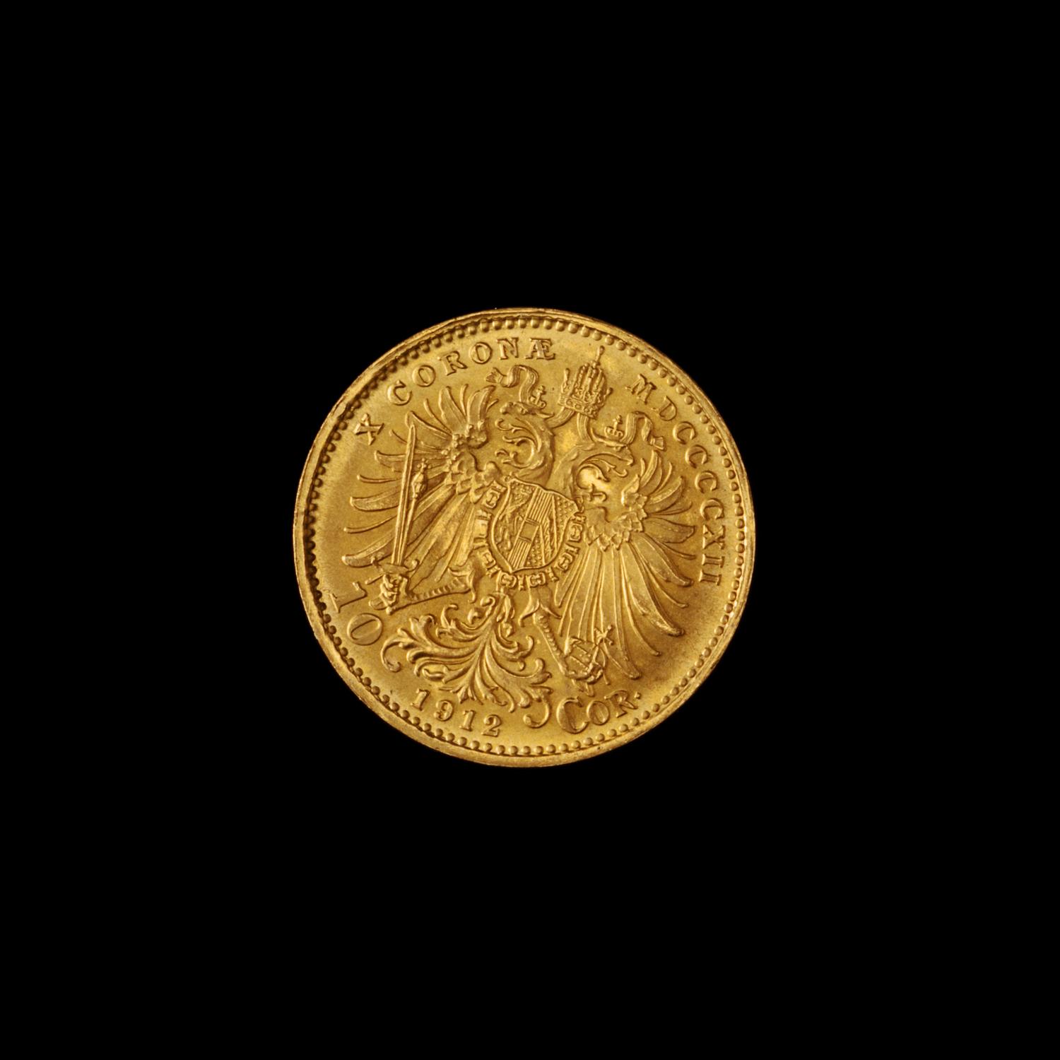 An Austrian 1912-Dated 10 Corona Gold Coin