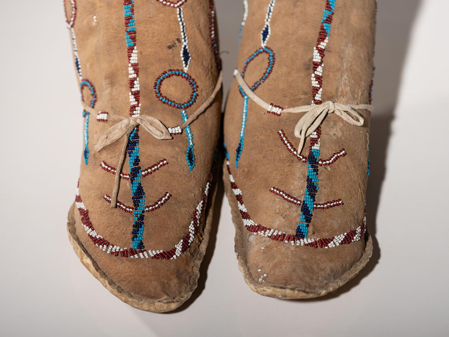 Apache Beaded Hide Moccasins