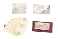 A Collection of Silver Mounted Articles, Width of widest 3 5/8 inches.