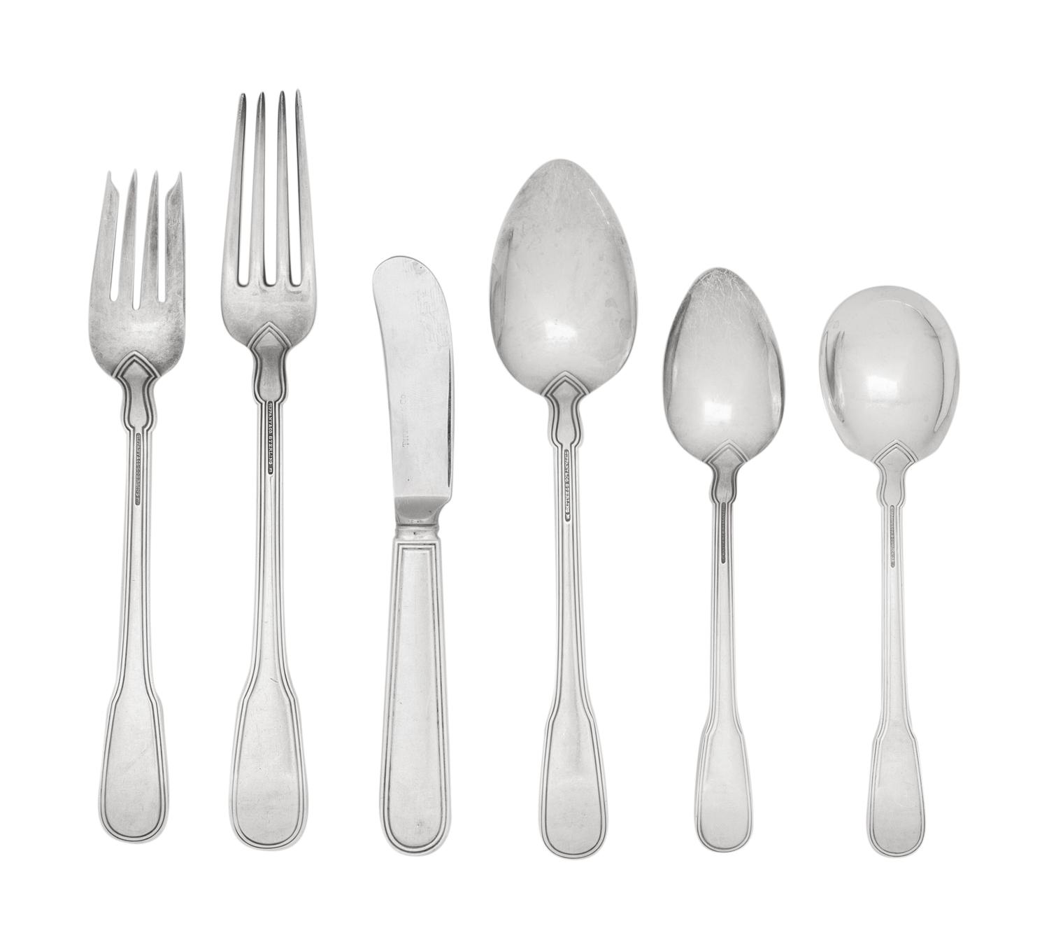 A Tiffany and Co. Hamilton Silver Flatware Service