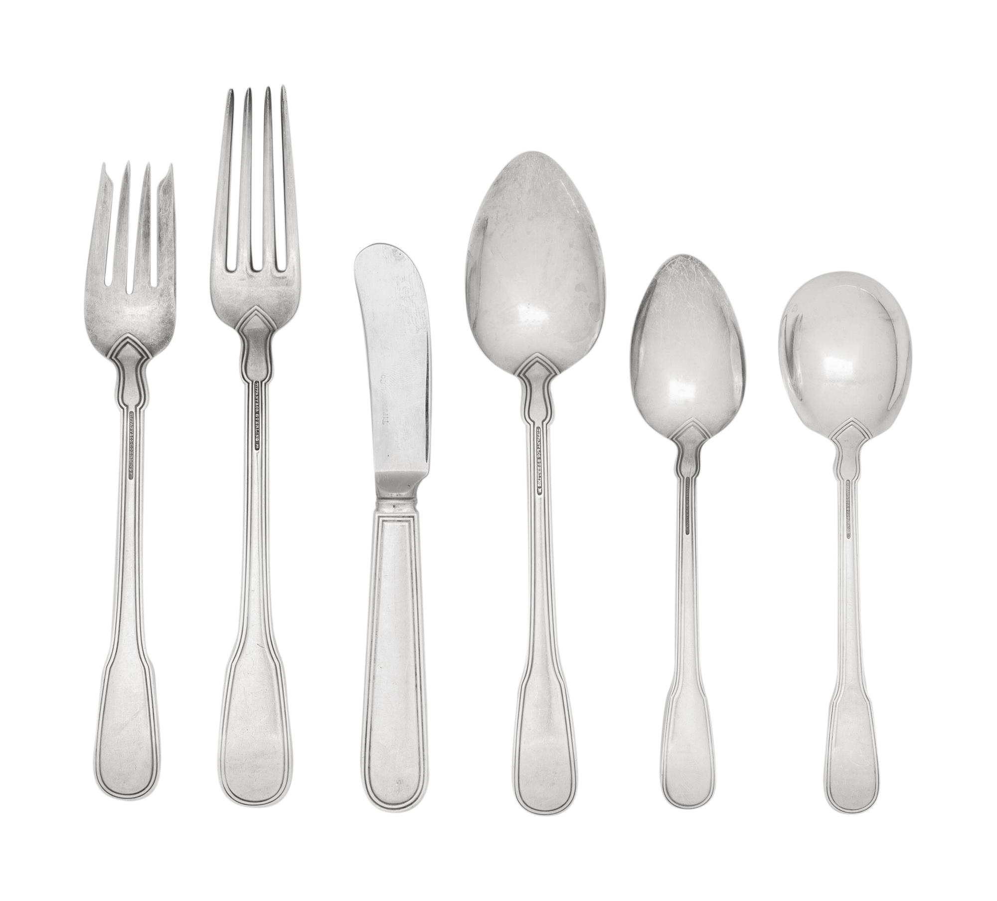 A Tiffany and Co. Hamilton Silver Flatware Service