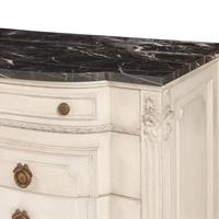 A Louis XVI Style White-Painted Marble-Top Commode