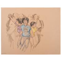 Joan Andrew, Washington Post and CNN Sketch Artist, 16 Original Sketches Documenting the 1980 Trial of Felt "Deep Throat" and Miller, Incl. Nixon and Protestors