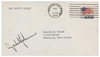 JOHNSON, Lyndon Baines (1908-1973), President. Signature ("Lyndon B. Johnson"), as President. To Mr. Arnold Smith, Paterson, NJ, postmarked Washington D. C., 16 December 1964.