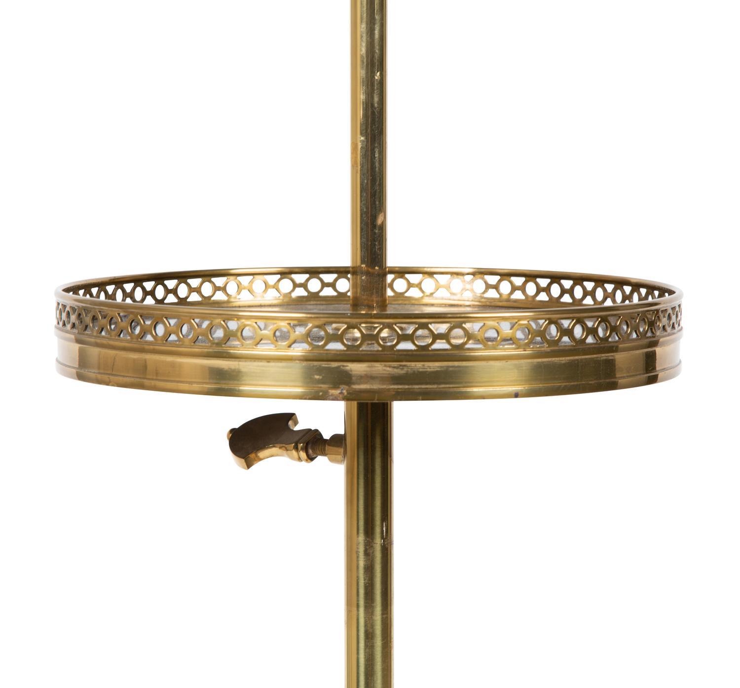 A Directoire Style Brass Floor Lamp Table