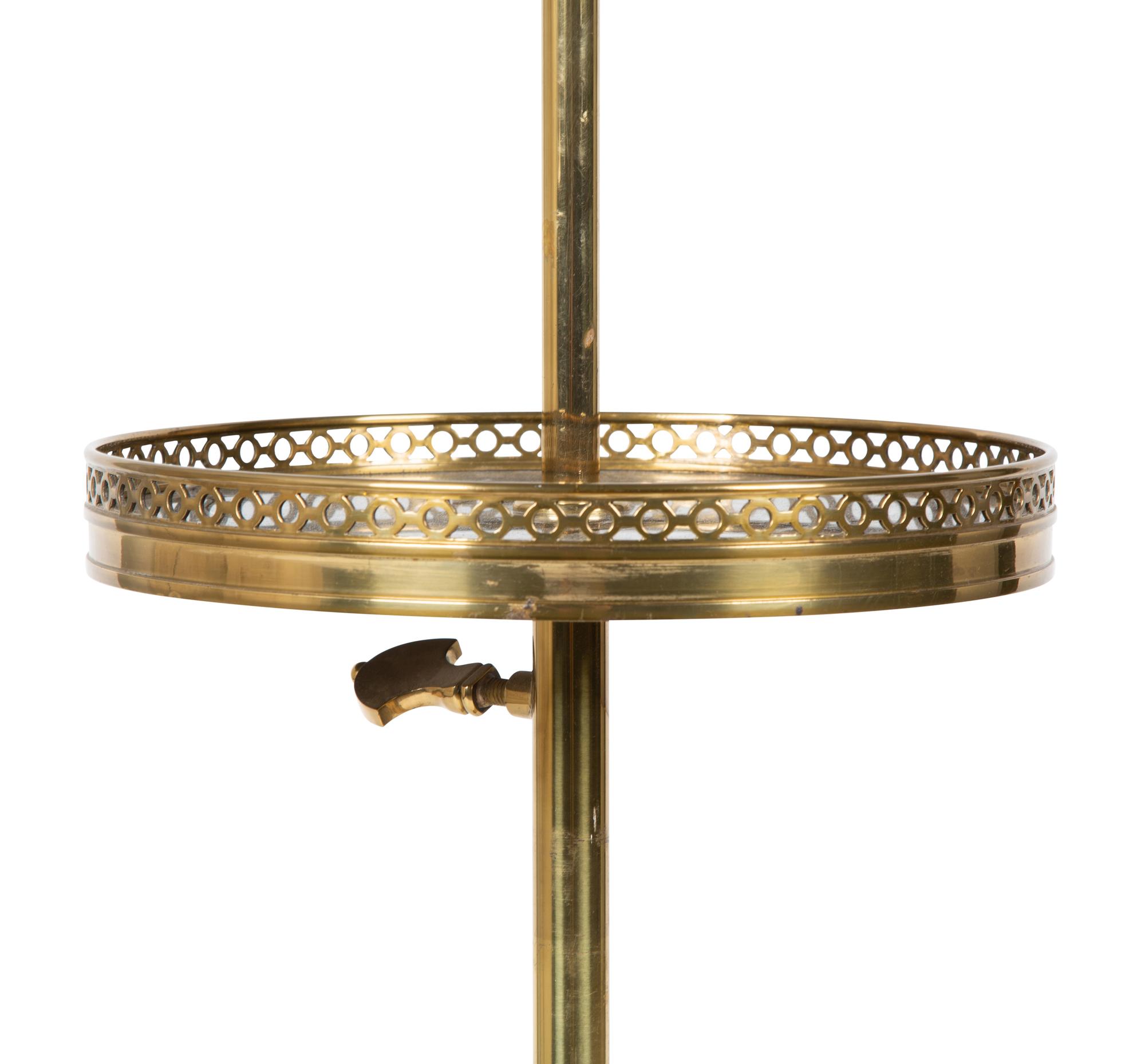 A Directoire Style Brass Floor Lamp Table