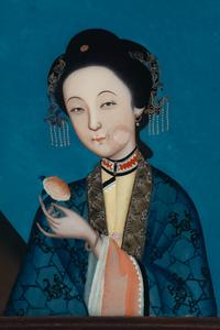 Two Chinese Reverse-Painted Glass Portraits