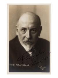 PIRANDELLO, Luigi (1867-1936). Photographic postcard signed (“Priandello”), Roma, 1921.