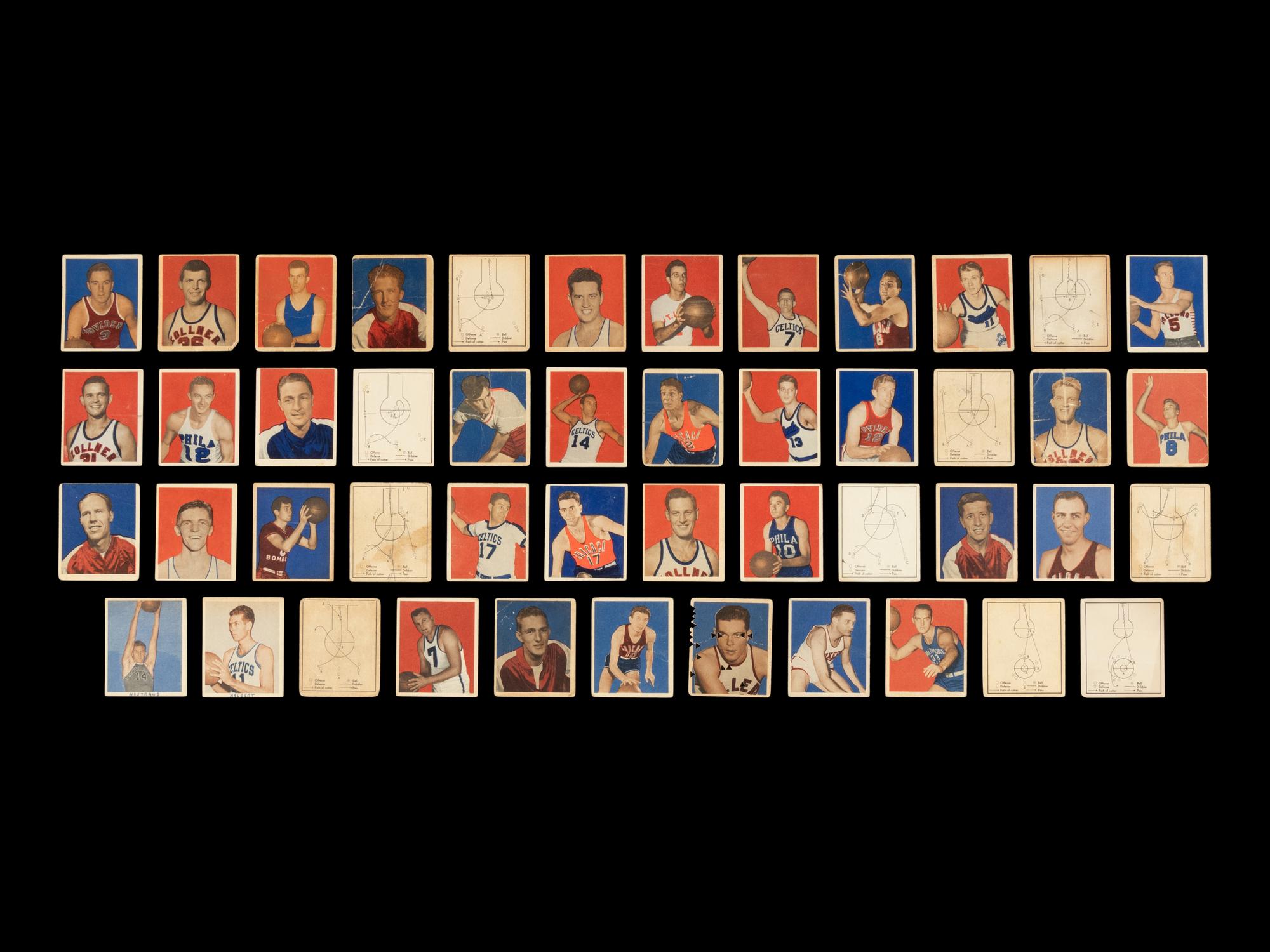 A Collection of Over 45 Assorted 1948 Bowman Basketball Cards