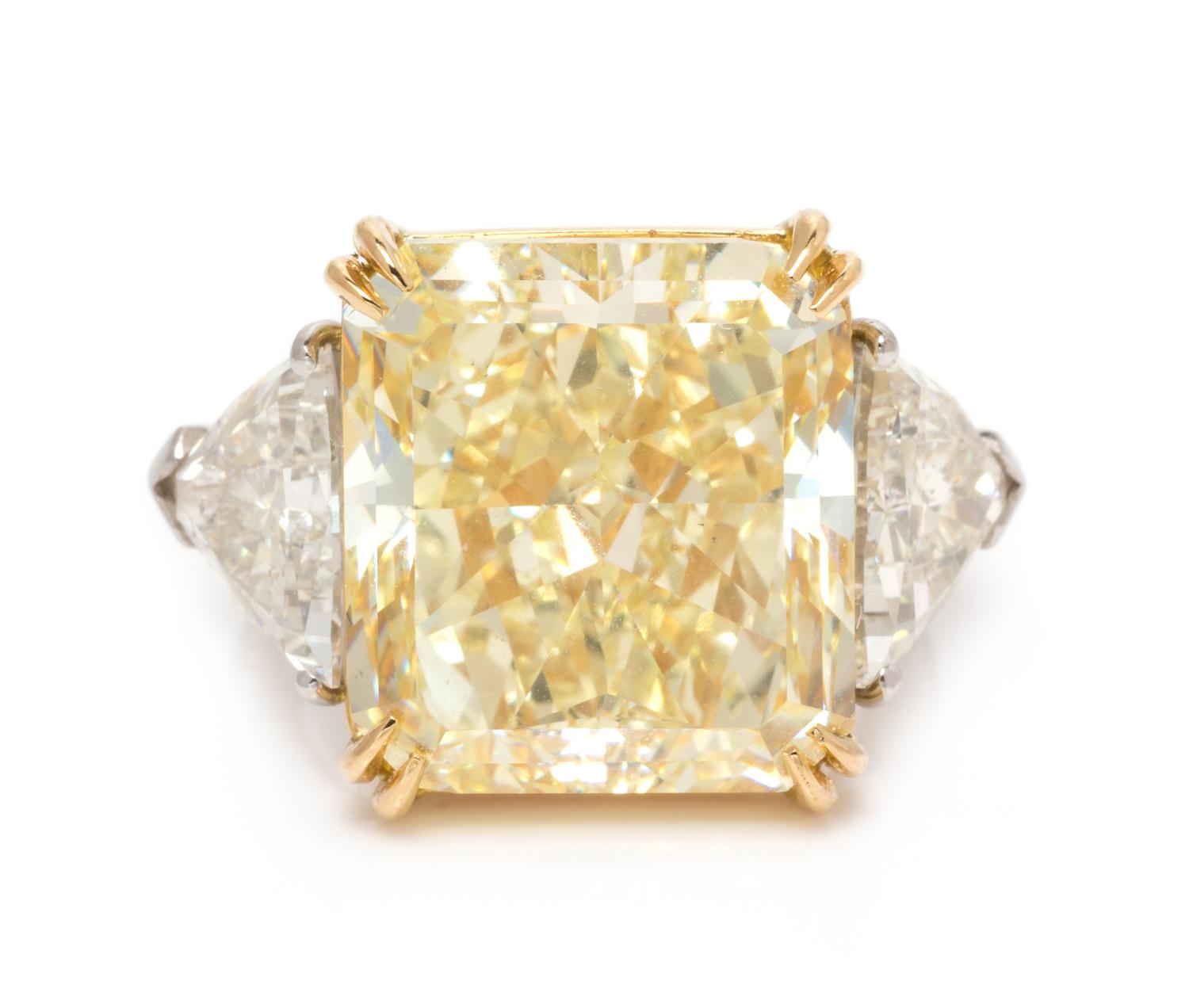 Fancy Yellow Diamond and Diamond Ring, Oscar Heyman & Brothers