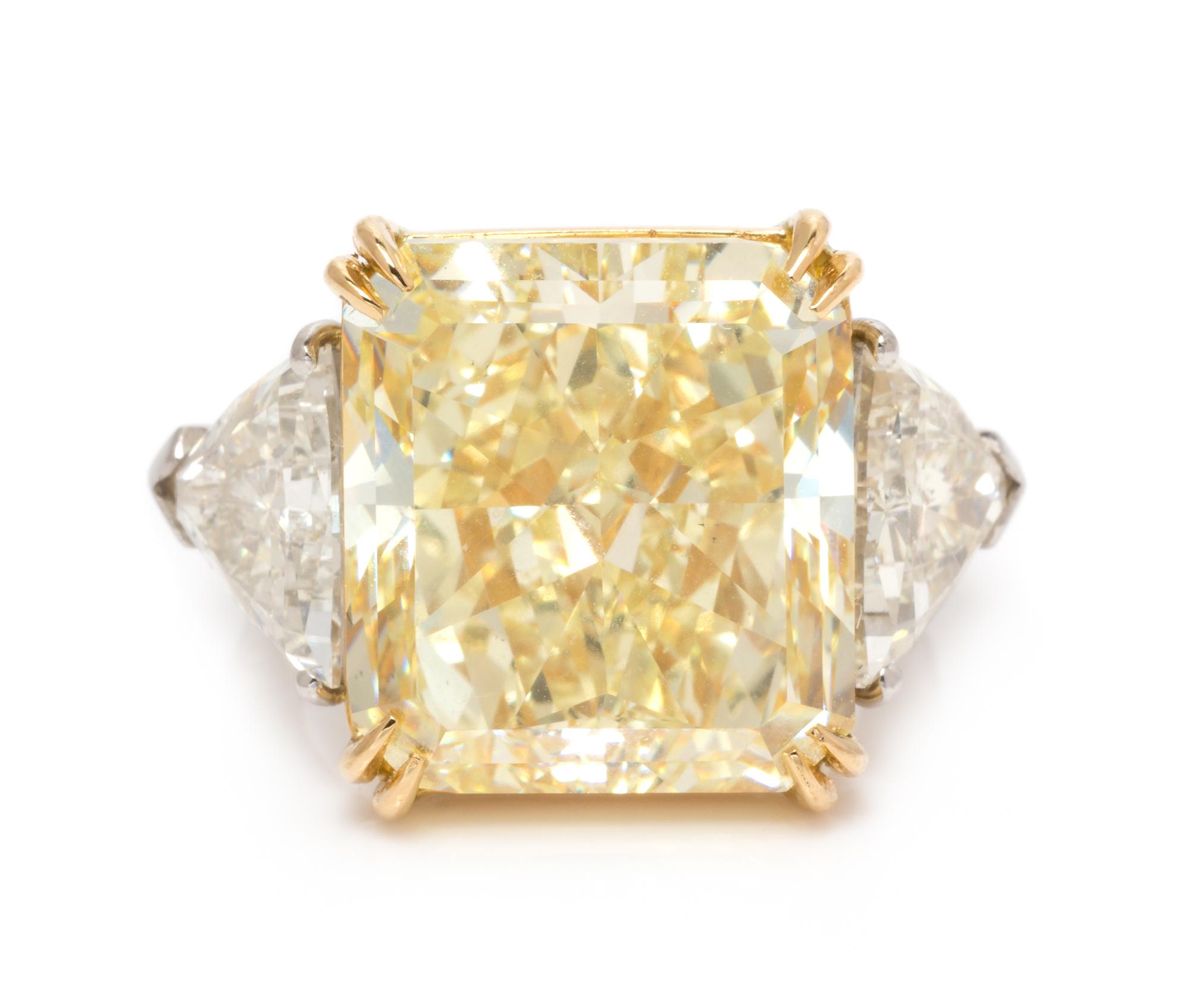 Fancy Yellow Diamond and Diamond Ring, Oscar Heyman & Brothers
