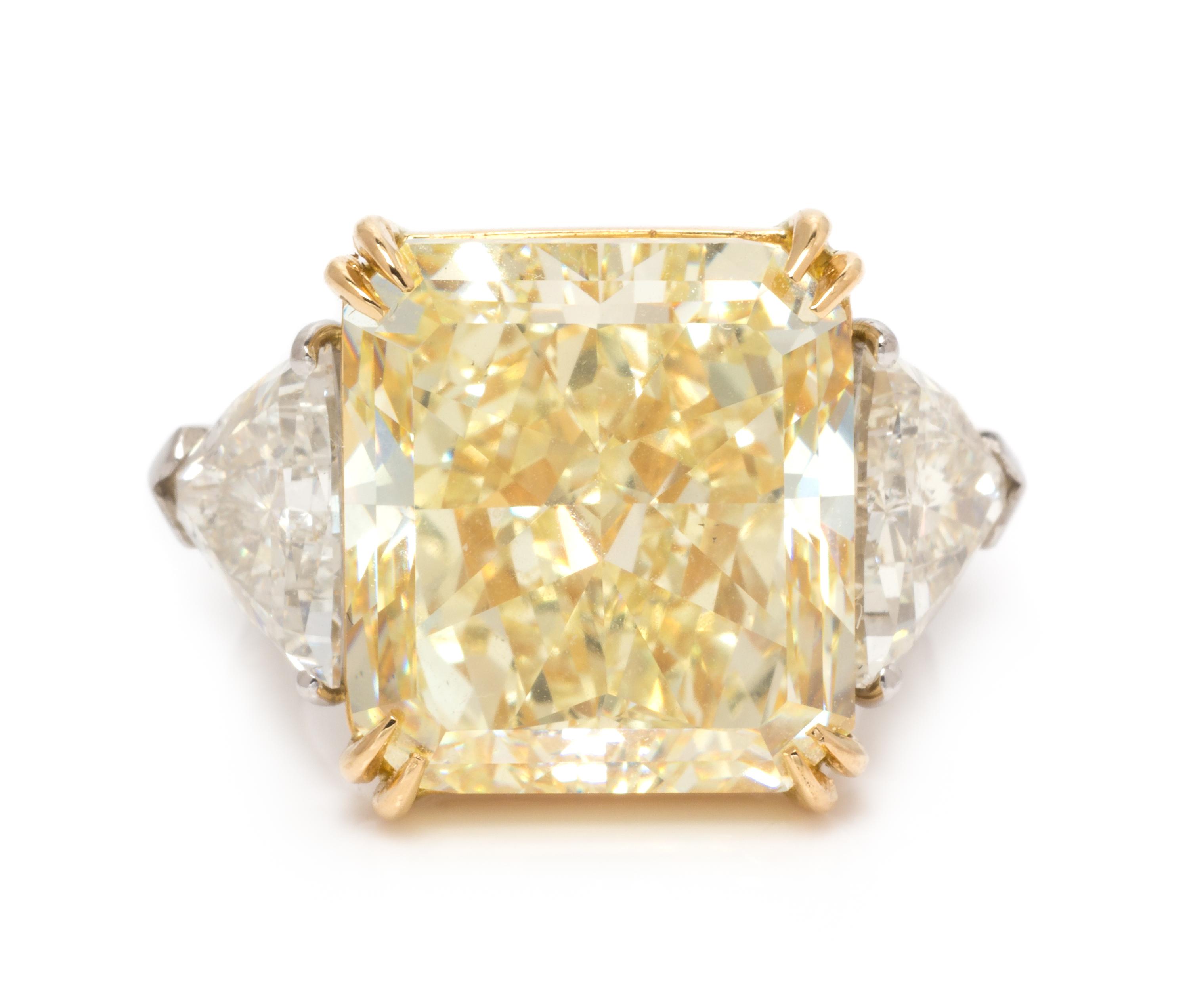 Fancy Yellow Diamond and Diamond Ring, Oscar Heyman & Brothers