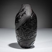 Carved Blackware Pottery Vase