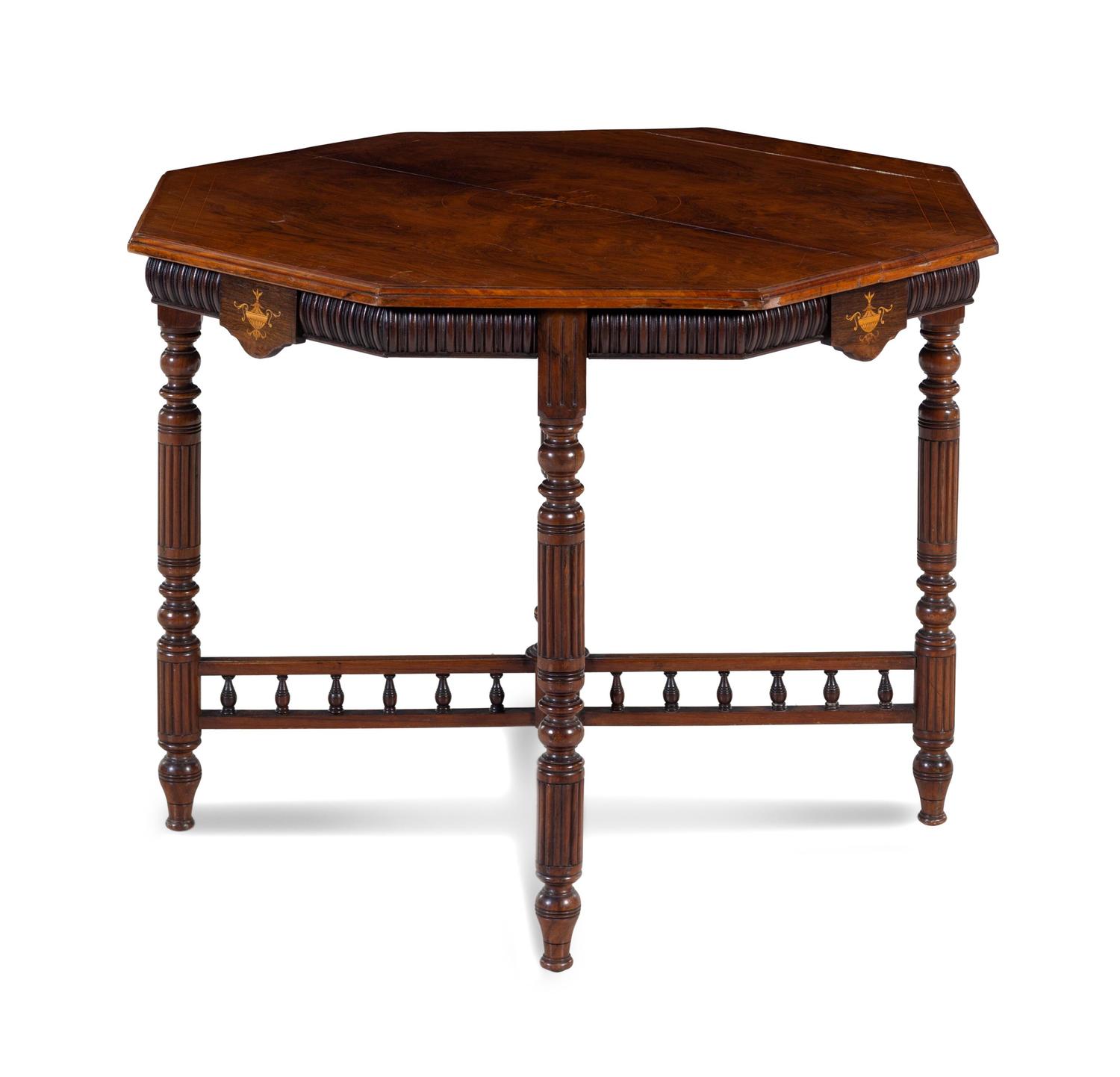 An Edwardian Style Rosewood and Marquetry Table