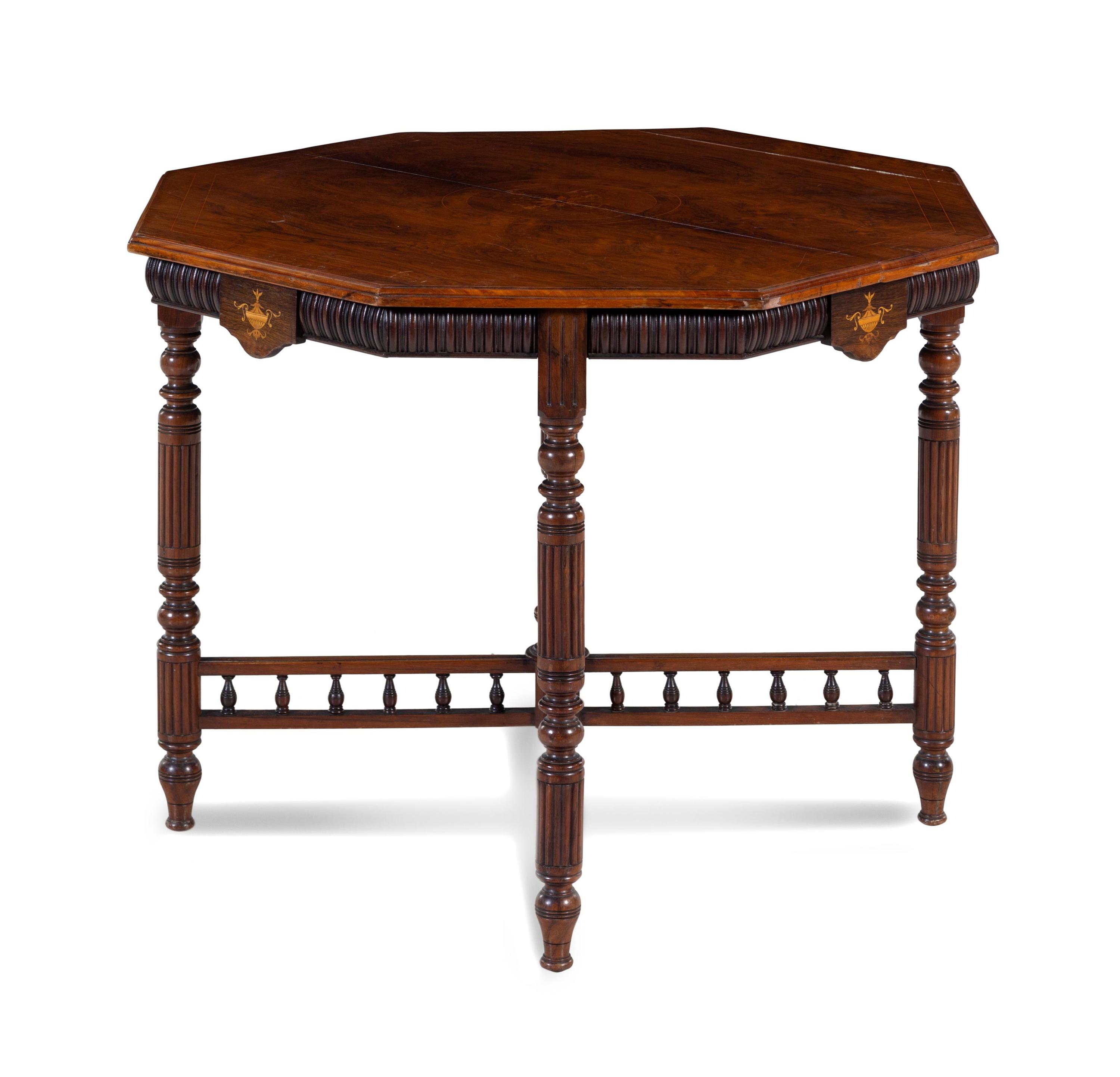 An Edwardian Style Rosewood and Marquetry Table