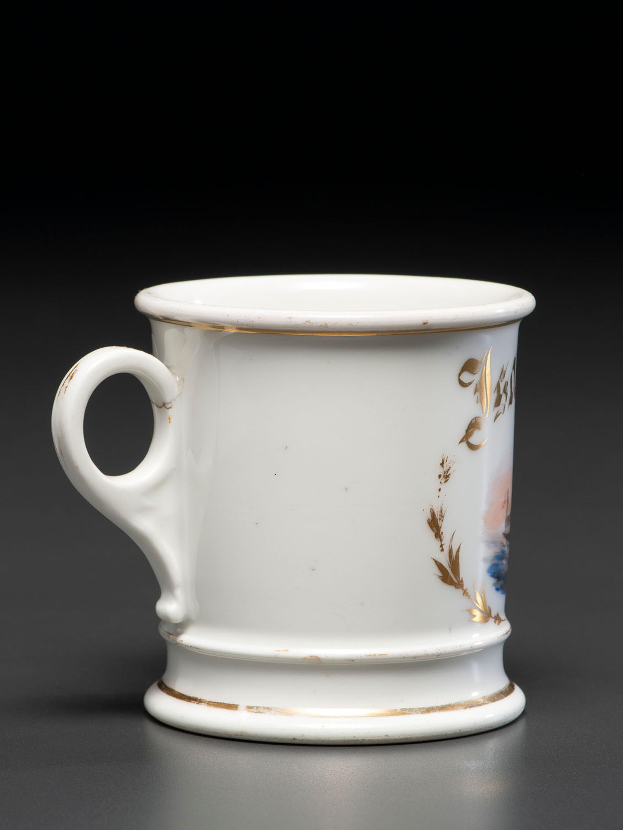 A Paddlewheel Boat Captain's Porcelain Occupational Shaving Mug