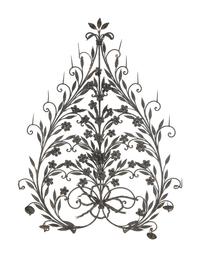 A Mizner Wrought Iron Floral and Foliate Wall Sconce