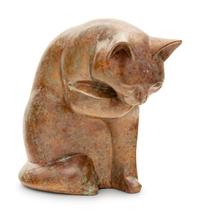 A Patinated Bronze Figure of a Cat