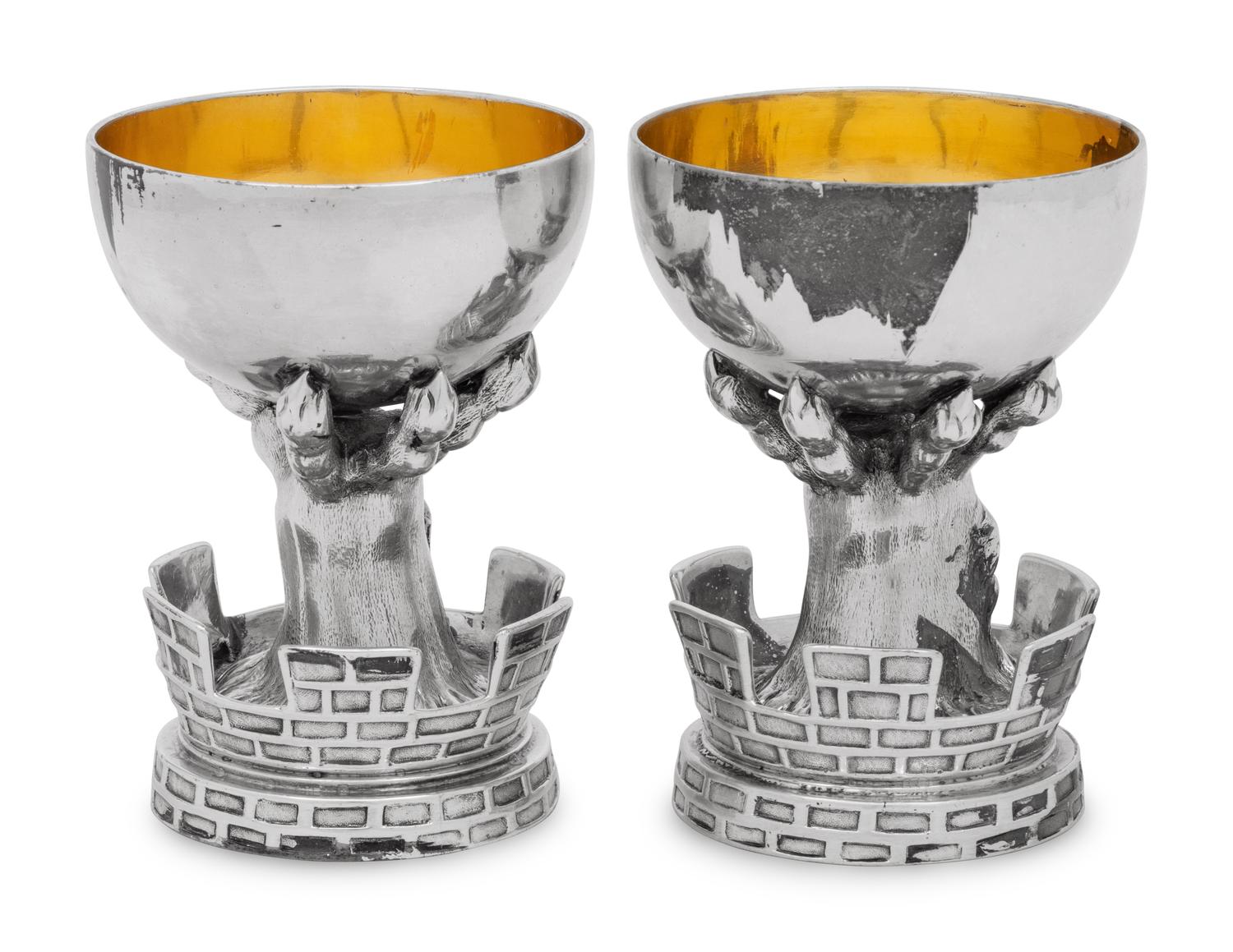 A Pair of Silver Salt Cellars