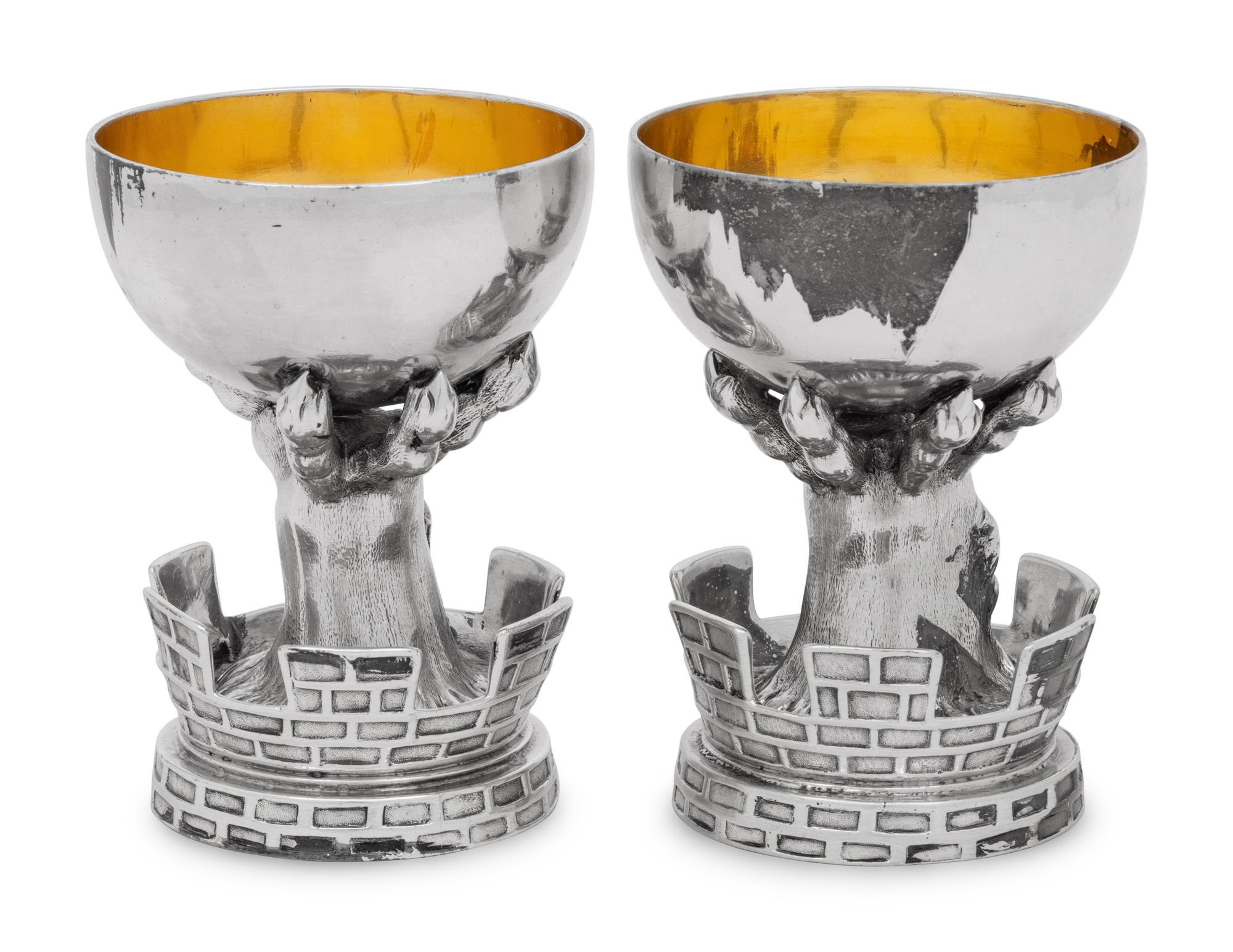 A Pair of Silver Salt Cellars