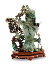 A Chinese Export Carved Hardstone Figural Group