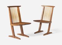 Mira Nakashima, Pair of Conoid Dining Chairs