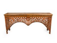 A Burmese Pierce-Carved Wood Console — 20TH CENTURY