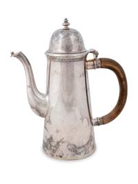 An English Silver Lighthouse Coffee Pot — Maker's mark P&B, London, 1962, For James Robinson, Inc., New York