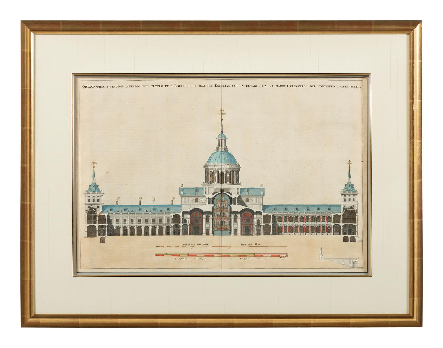 Six Hand-Colored Architectural Engravings