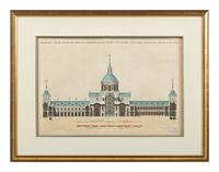 Six Hand-Colored Architectural Engravings