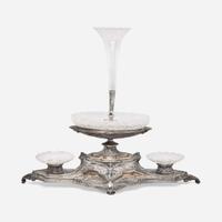 An Edwardian silverplated and cut-glass centerpiece circa 1900