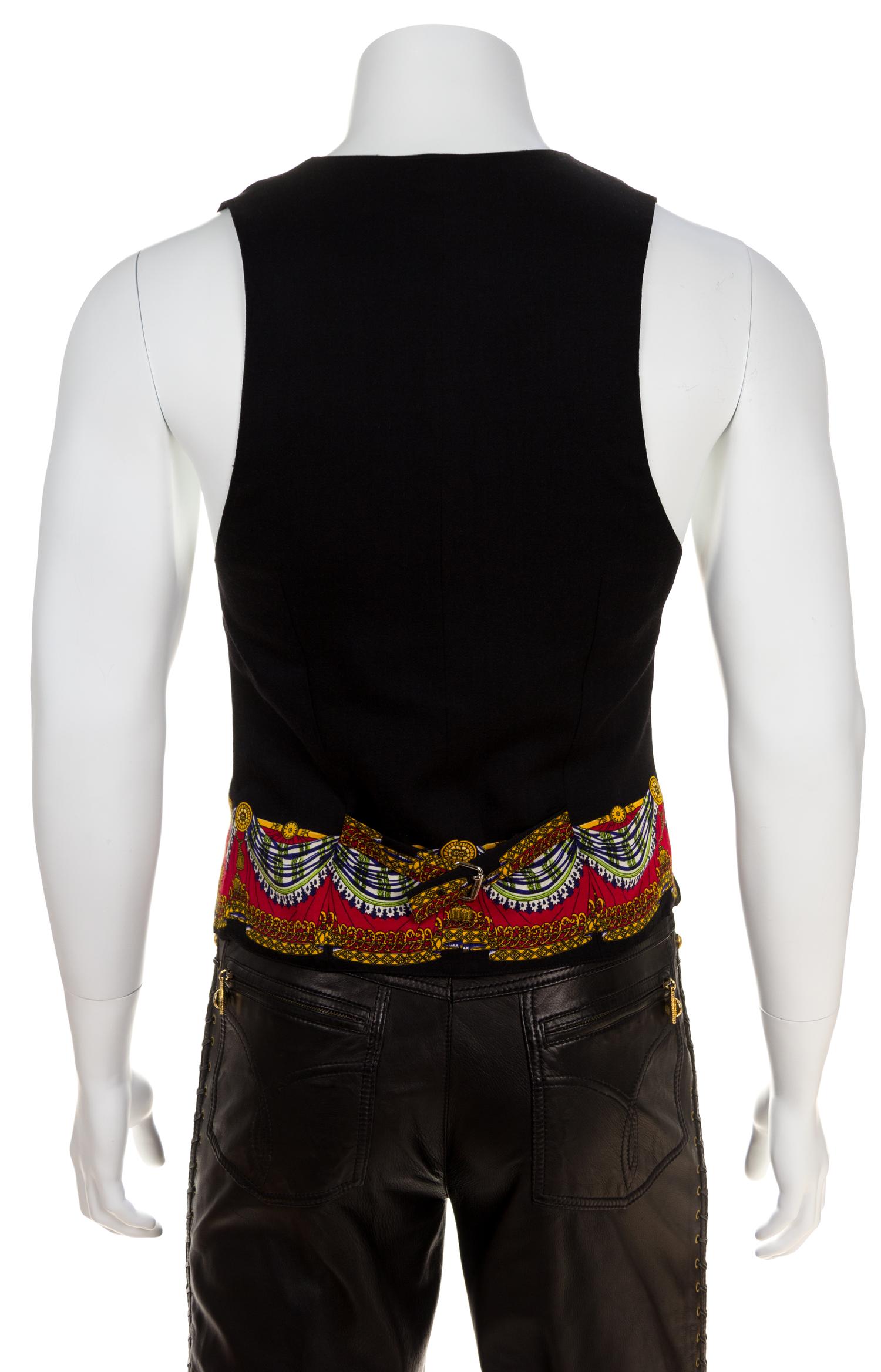 A Gianni Versace Black Wool Vest, Size 46.