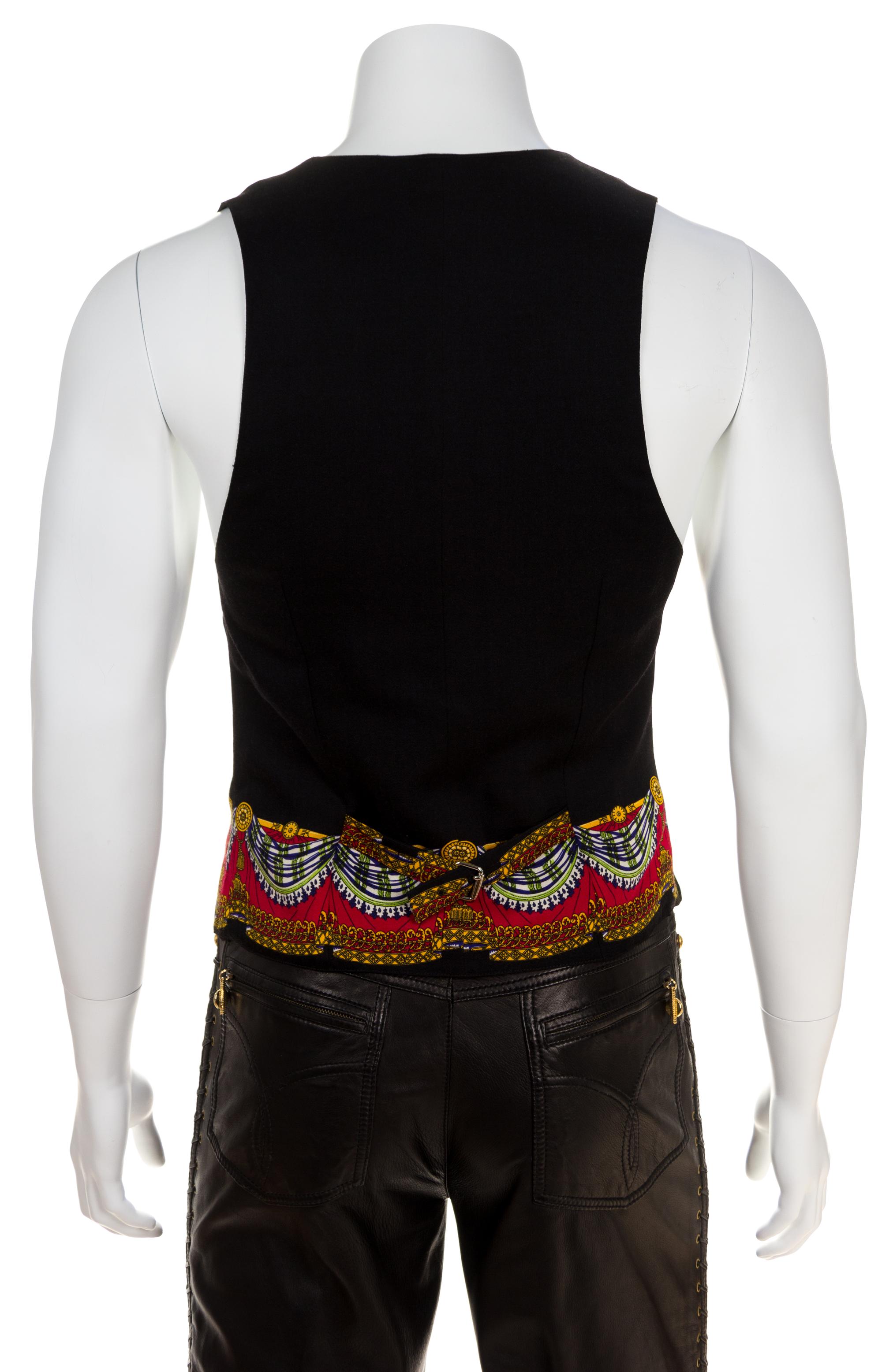 A Gianni Versace Black Wool Vest, Size 46.