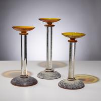 Karl Springer (German-American, 1931–1991) — Set of Three Candlesticks